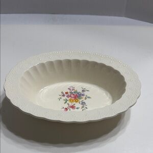 Ann Hathaway Spode White Ceramic 9” Vegetable Bowl with Floral Design